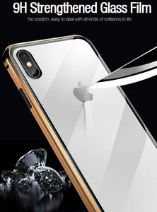 Magnetic Tempered Glass Privacy Metal Phone Case Coque 360 Magnet Antispy Cover For Iphone XR XS X 11 Pro MAX 8 7 6 plus