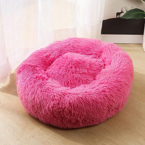Long Plush Dog Bed Winter Warm Round Sleeping Beds Soild Color Super Soft Pet Dogs Cat Mat Cushion Lounger Kennel Dropshipping