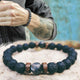 Oiko Store  Men Bracelet Natural Moonstone Bead Tibetan Buddha Bracelet chakra Lava Stone Diffuser Bracelets Men Jewelry gift