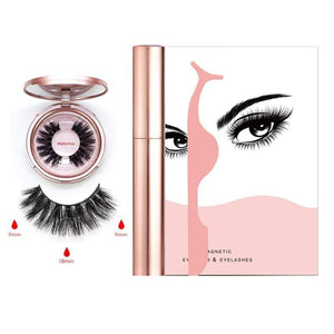 Magnetic Eyelashes Natural Long Magnetic Liquid Eyeliner & Magnetic False Eyelashes & Tweezer Set Mink Lashes