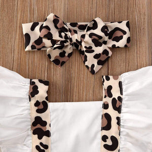 New 2PCS Infant Baby Girl Leopard Romper Bodysuit Jumpsuit Clothes Outfits Summer