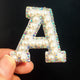 New！A-Z  Pearl Rhinestone  English Letter Sew on Patches  Applique  3D  Handmade  Letters Beaded Diy Patch Cute  Letter Patches