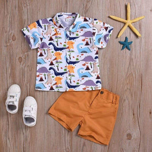 New Christmas Clothes Set Toddler Baby Boys Clothing T Shirt Blouse Top + Shorts Summer Beach Christmas Outfits Clothes