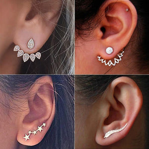 New Crystal Flower Drop Earrings for Women Fashion Jewelry Gold Silver Rhinestones Earrings Gift for Party and Best Friend