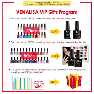 New Free Shipping Nail Art Design Manicure Venalisa 60Color 7.5Ml Soak Off Enamel Gel Polish UV Gel Nail Polish Lacquer Varnish