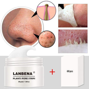 Oiko Store  New LANBENA Unisex Blackhead Remover Nose Face Mask Pore Strip Black Mask Peeling Acne Treatment Black Deep Cleansing Skin Care