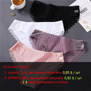 New Sexy Lace Panties For Women Girls Underwear Cotton Panty 2019 Soild Elasticity Comfortable Low-Rise Lingerie Panties M L XL