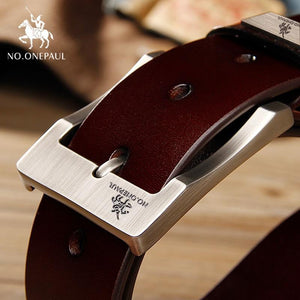 NO.ONEPAUL cow genuine leather luxury strap male belts for men new fashion classice vintage pin buckle men belt High Quality