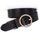 NO.ONEPAUL female deduction side gold buckle jeans wild belts for women fashion students simple New Circle Pin Buckles Belt