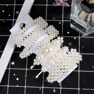 1set Pearl Hair Clips For Women Snap Barrette Fashion Hair Barrette Hair Comb Hair Pins Bobby Pin Barrette Hairpin  Hair Styling