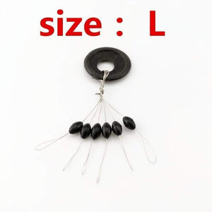 Oiko Store  oval  L 60 Pcs 10 Groups/Set Float Black Rubber Stopper Fishing Bobber Stopper Float Oval Bean Space Fishing Line Tackle Accessories