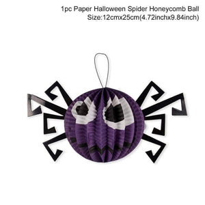 Oiko Store  Paper Lantern 2 QIFU Halloween Pumpkin Trick or Treat Curtain Halloween Decor Halloween 2019 Bat Spider Witch Pendant Haloween Party Accessories
