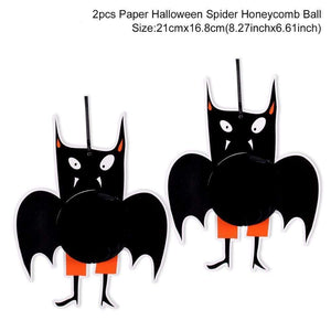 Oiko Store  Paper Lantern 5 QIFU Halloween Pumpkin Trick or Treat Curtain Halloween Decor Halloween 2019 Bat Spider Witch Pendant Haloween Party Accessories
