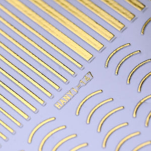 Gold 3D Nail Sticker Curve Stripe Lines Nails Stickers Gradient Adhesive Striping Tape Nail Foil Nail Art Stickers Decals Silver