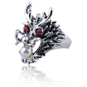 Free Fan Vintage Punk Lion Animal Ring Men Hip Hop Goat Eagle Antique Silver Male Ring Goth Jewelry Anillo Hombre 2019
