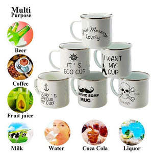 Personalized photo print Enamel MUG Coffee Milk Tea Cup Travel mug Unique Gifts (White 350ml)