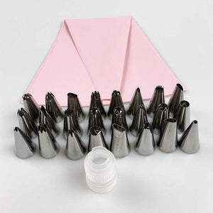 26 PCS/Set  Silicone Pastry Bag Tips Kitchen DIY Icing Piping Cream Reusable Pastry Bags +24 Nozzle Set Cake Decorating Tools