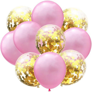 10pcs/lot 12inch Latex Balloons And Colored Confetti Birthday Party Decorations Mix Rose Wedding Decoration Helium Ballon