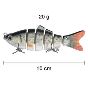 Oiko Store  Piscifun Fishing Lure 10cm 20g 3D Eyes 6 Segment Lifelike Hard Lure Crankbait Sinking Wobblers 2 Hook Fishing Baits Pesca Cebo