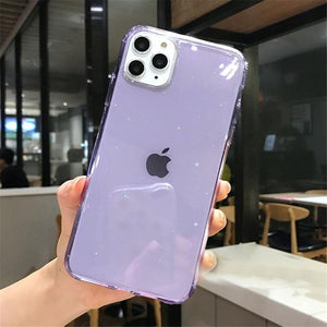 Lovebay Transparent Glitter Candy Color Phone Case For iPhone 11 Pro X XR XS Max 7 8 6 6s Plus Shockproof Clear Soft Back Cover