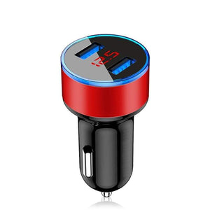 3.1A Dual USB Car Charger With LED Display Universal Mobile Phone Car-Charger for Xiaomi Samsung S8 iPhone 6 6s 7 8 Plus Tablet