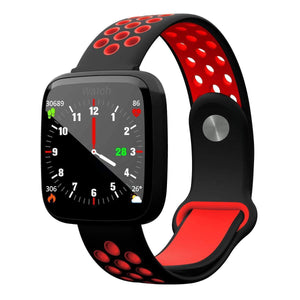 Oiko Store  Red Black XANES F15 1.3" IPS Color Screen IP67 Waterproof Smart Watch Pedometer Heart Rate Blood Pressure Monitor Fitness Smart Bracelet
