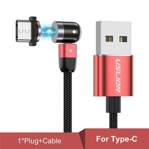 USLION 2020 New 540 Degree Rotate Magnetic Cable Micro USB Type C Cable Magnetic Charging Cable For iPhone 11 Pro Max Data Line