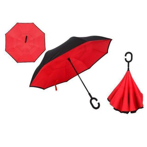 Oiko Store  Red Reverse Folding Umbrella