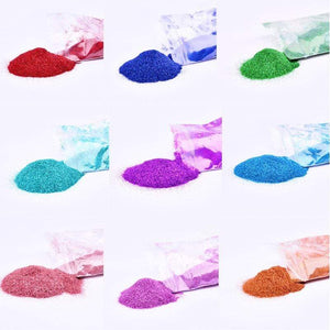 Rikonka 10G Holographic Glitter Powder Shining Sugar Silver Nail Fine Glitter Dust Nail Art Decorations Manicure 21 Colors 0.2mm