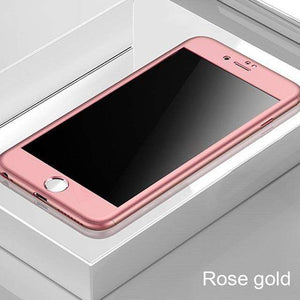 360 Full Cover Phone Case For iPhone X 8 6 6s 7 Plus 5 5s SE PC Protective Cover For iPhone 7 8 Plus XS MAX XR Case With Glass