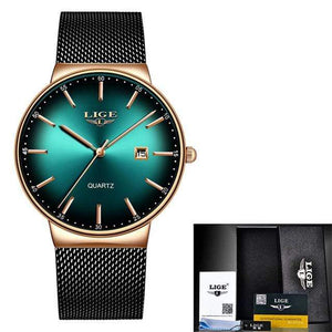 LIGE Sports Date Mens Watches Top Brand Luxury Waterproof Fashion Cool Watch Men Ultra Thin Dial Quartz Watch Relogio Masculino