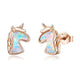 bamoer 2 Color Opal Licorne Stud Earrings for Women 925 Sterling Silver Fashion Jewelry Brincos Dropshipping SCE815