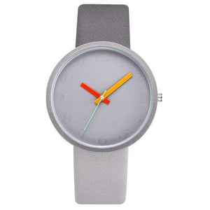 Women Watch Gray Contrast Leather Quartz Watch Women Men Watches Lovers Unisex Casual Ladies Wrist Watch Clock Relogio Feminino