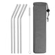 Reusable Metal Drinking Straws 4/8Pcs 304 Stainless Steel Sturdy Bent Straight Drinks Straw