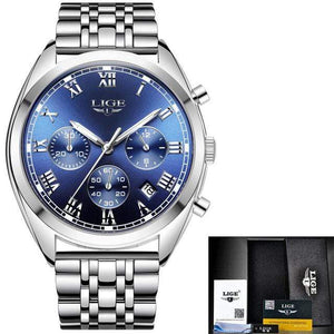 2020 LIGE Mens Watches Top Brand Luxury Waterproof 24 Hour Date Quartz Clock  Male Leather Sport Wrist Watch Relogio Masculino