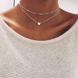 Bohemian Moon Star Crystal Heart Choker Necklace for Women Necklace Pendant on neck Chocker Necklace Jewelry Gift