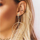 Simple fashion gold color Silver plated geometric big round earrings for women fashion big hollow drop earrings jewelry