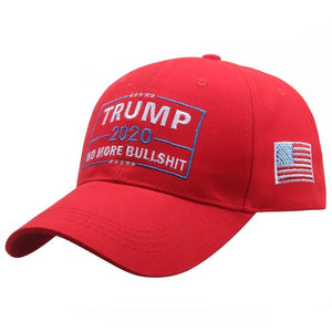 [SMOLDER]New Fashion Embroidered Trump 2020 No More Bullshit Unisex Baseball Caps Snapback Cap Gorras