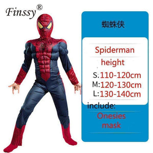 Oiko Store  Spiderman-365458 / S Spiderman Superman Iron Man Cosplay Costume for Boys Carnival Halloween Costume for Kids Star Wars Deadpool Thor Ant man Panther