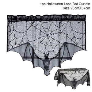 Oiko Store  Stove cloth QIFU Halloween Pumpkin Trick or Treat Curtain Halloween Decor Halloween 2019 Bat Spider Witch Pendant Haloween Party Accessories