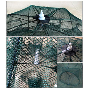 Oiko Store  Strengthened 4-20 Holes Automatic Fishing Net Shrimp Cage Nylon Foldable Crab Fish Trap Cast Net Cast Folding Fishing Network