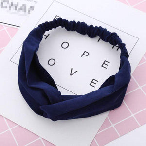 Women Spring Autumn Suede Headband Vintage Cross Knot Elastic Hair Bands Soft Solid Girls Hairband Hair Accessories