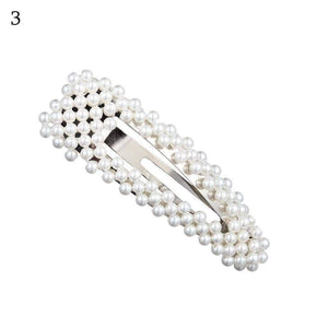 Oiko Store  Style3 Fashion Pearl Hair Clip for Women Elegant Korean Design Snap Barrette Stick Hairpin Hair Styling Accessories