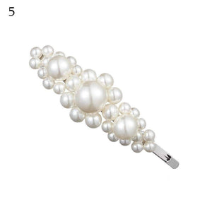 Oiko Store  Style5 Fashion Pearl Hair Clip for Women Elegant Korean Design Snap Barrette Stick Hairpin Hair Styling Accessories