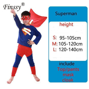 Oiko Store  Superman-201800840 / S Spiderman Superman Iron Man Cosplay Costume for Boys Carnival Halloween Costume for Kids Star Wars Deadpool Thor Ant man Panther
