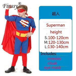 Oiko Store  Superman-29 / S Spiderman Superman Iron Man Cosplay Costume for Boys Carnival Halloween Costume for Kids Star Wars Deadpool Thor Ant man Panther