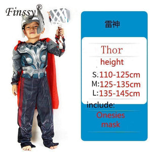 Oiko Store  Thor / S Spiderman Superman Iron Man Cosplay Costume for Boys Carnival Halloween Costume for Kids Star Wars Deadpool Thor Ant man Panther