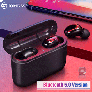 TOMKAS Wireless Headphones 5.0 Stereo Earbuds Bluetooth Earphone Headphones TWS Wireless Bluetooth Headset with Charging Box