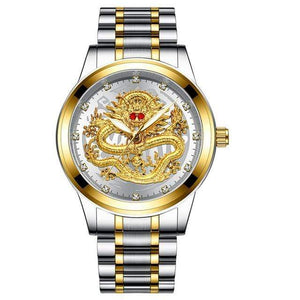 Relogio Masculino 2020 Fashion Casual Watch Men Waterproof Quartz Wrist Watches Luxury Brand Red Rhinestone Dragon Clock Male
