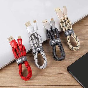 TOPK Micro USB Cable 2.4A Fast Data Sync Charging Cable For Samsung Huawei Xiaomi LG Andriod Microusb Mobile Phone Cables